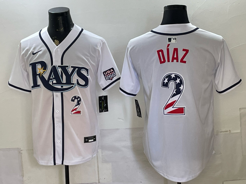 Men 2025 Tampa Bay Rays #2 Diaz White Game Nike MLB Jersey 0722002->tampa bay rays->MLB Jersey